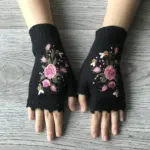 Christmas Sale  Women's Knitted Gloves Flower Gloves - Image 5