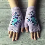 Christmas Sale  Women's Knitted Gloves Flower Gloves - Image 6