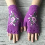 Christmas Sale  Women's Knitted Gloves Flower Gloves - Image 7