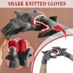 Warm Mittens Knitted Shark Gloves