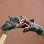 Warm Mittens Knitted Shark Gloves - Image 2