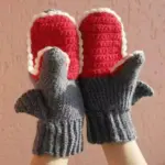 Warm Mittens Knitted Shark Gloves - Image 3
