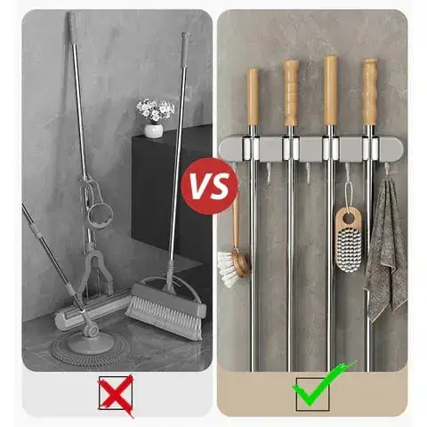 Mop frame with movable hook