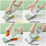 6In1 Stainless Steel Multifunctional Safe Fruit Vegetable Slicer Cutter - Image 2