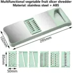6In1 Stainless Steel Multifunctional Safe Fruit Vegetable Slicer Cutter - Image 7