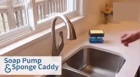 Dishwasher soap dispenser in action